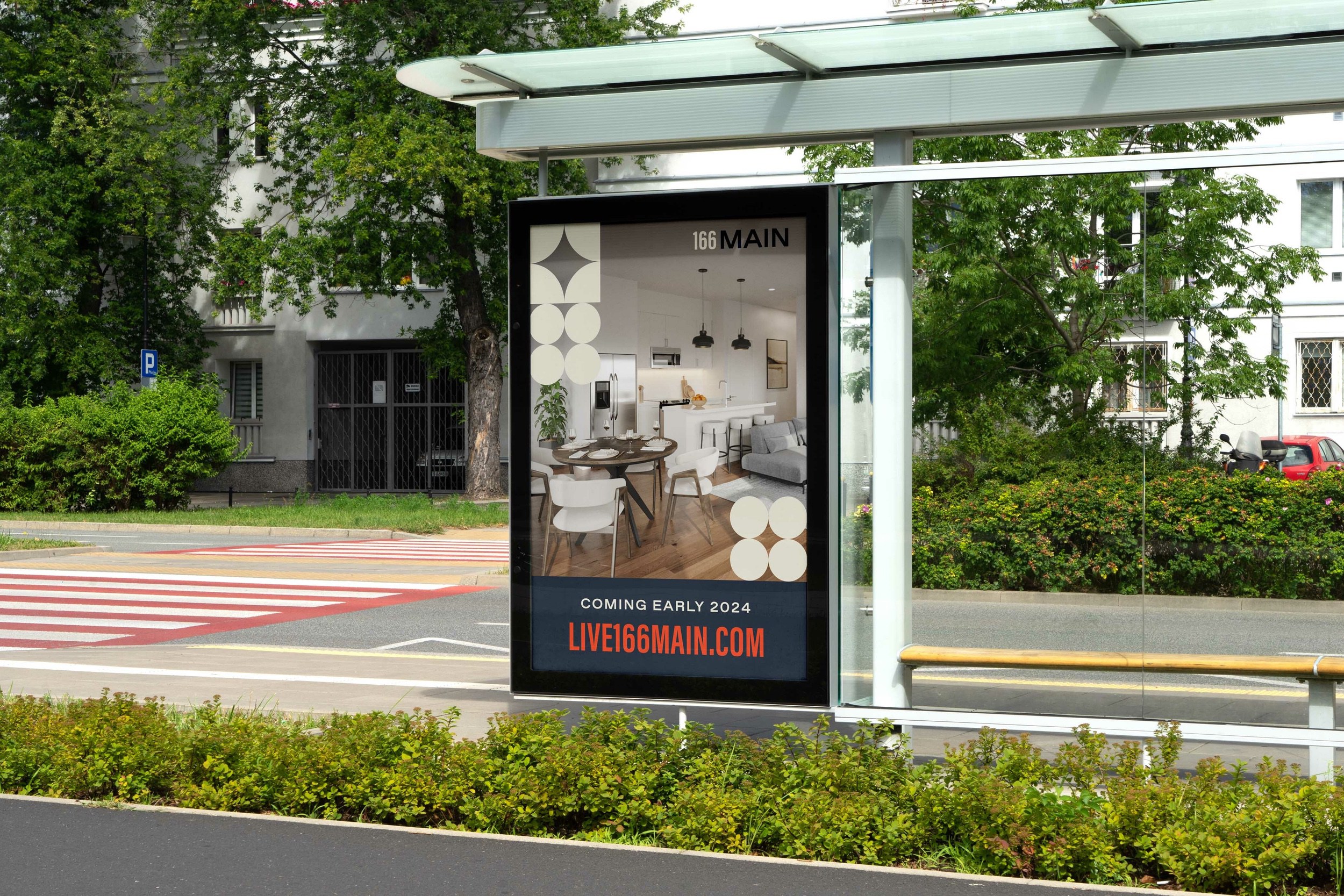 166 main bus stop billboard